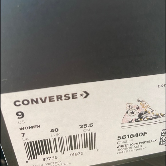 Converse Ctas High Top Storm Pink Flowers Women’s - Picture 7 of 8